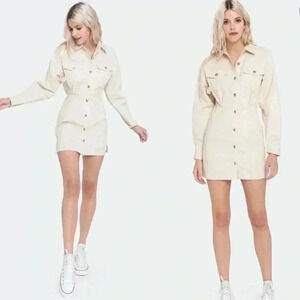 BNWT Grey Lab women’s box pleated shirt dress size L